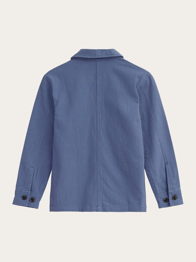 KnowledgeCotton Apparel - YOUNG Crushed cotton overshirt - GOTS/Vegan Overshirts 1432 Moonlight Blue