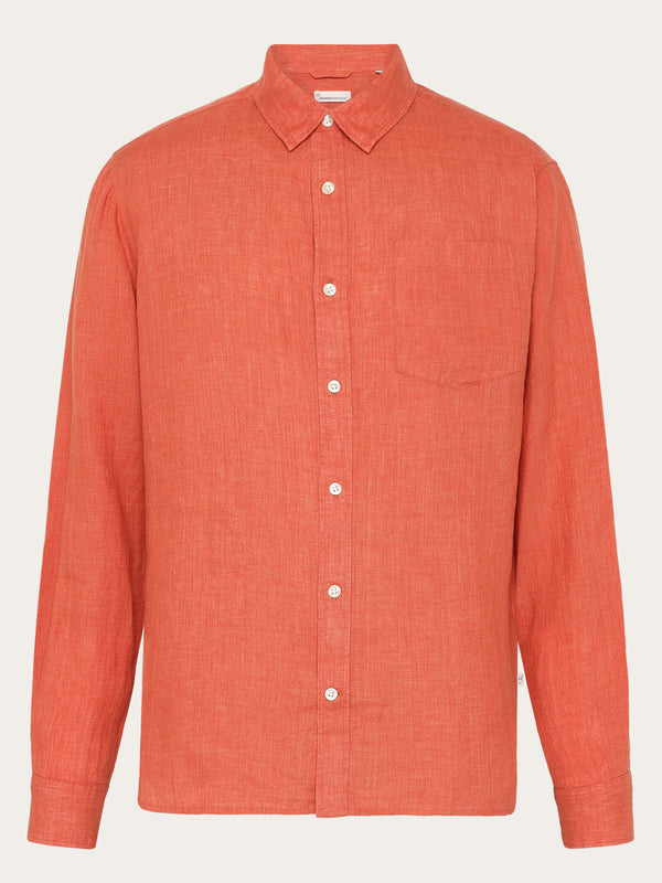 KnowledgeCotton Apparel - MEN Custom fit linen shirt Shirts 1481 Langoustino