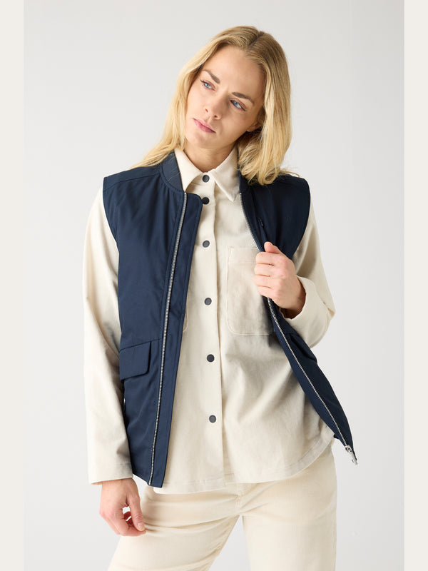 KnowledgeCotton Apparel - UNI DWR Canvas Vest - GOTS/Vegan Vests 1001 Total Eclipse