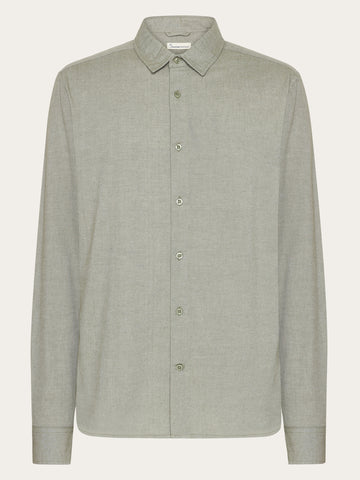KnowledgeCotton Apparel - MEN Dune light twill shirt Shirts 1068 Burned Olive