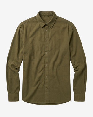 KnowledgeCotton Apparel - MEN Dune regular flannel shirt Shirts 1090 Forest Night