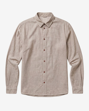 KnowledgeCotton Apparel - MEN Dune regular flannel shirt Shirts 1243 Demitasse (brown)