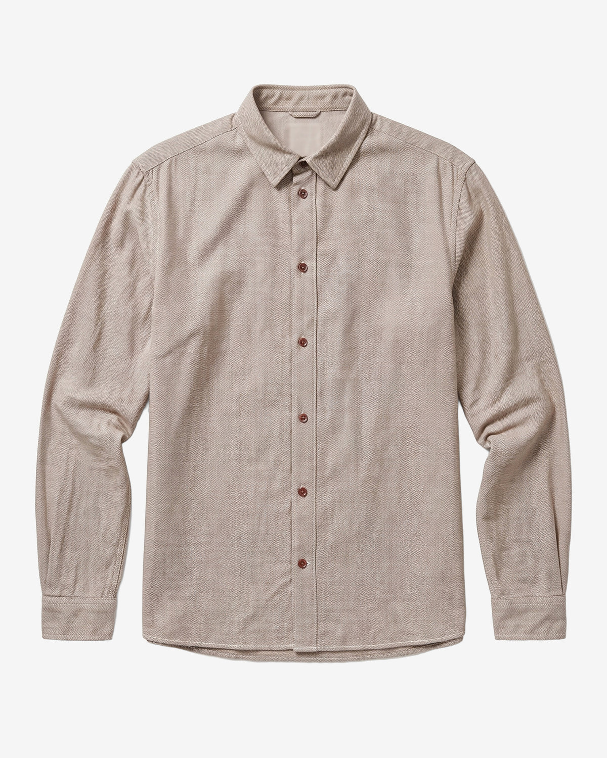 KnowledgeCotton Apparel - MEN Dune regular flannel shirt Shirts 1243 Demitasse (brown)