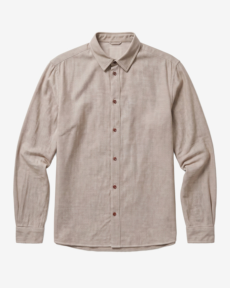 KnowledgeCotton Apparel - MEN Dune regular flannel shirt Shirts 1243 Demitasse (brown)