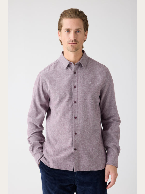 KnowledgeCotton Apparel - MEN Dune regular flannel shirt Shirts 1281 Fig