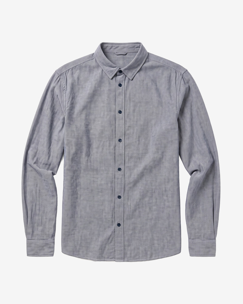 KnowledgeCotton Apparel - MEN Dune regular flannel shirt Shirts 1412 Night Sky