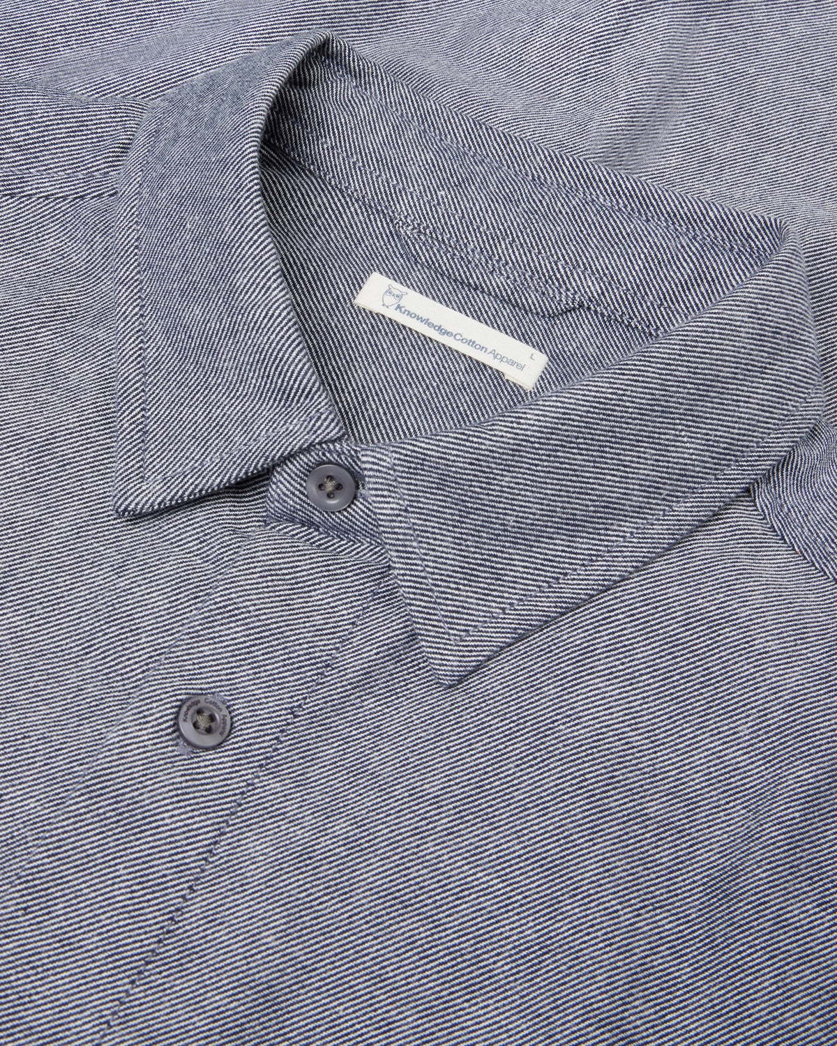 KnowledgeCotton Apparel - MEN Dune regular flannel shirt Shirts 1412 Night Sky