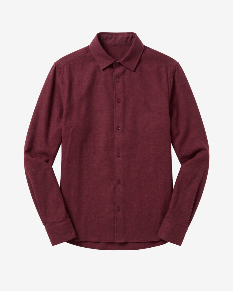 KnowledgeCotton Apparel - MEN Dune regular flannel shirt Shirts 1500 Burgundy