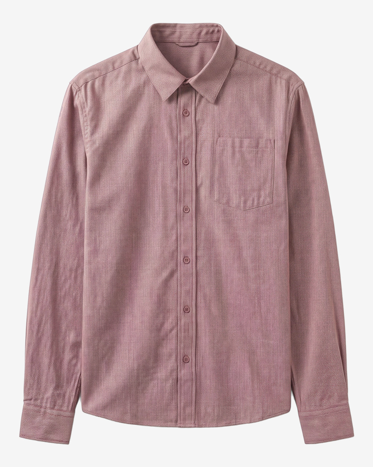 KnowledgeCotton Apparel - MEN Dune regular herringbone shirt Shirts 1500 Burgundy