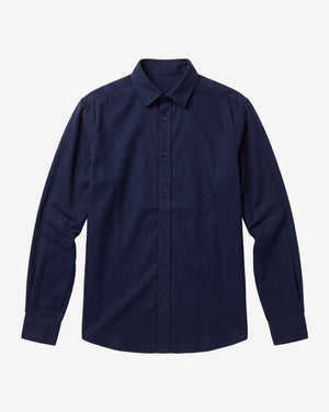 KnowledgeCotton Apparel - MEN Dune regular merino shirt Shirts 1412 Night Sky