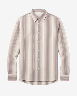 KnowledgeCotton Apparel - MEN Dune regular stripe shirt Shirts 8033 Creme Stripe