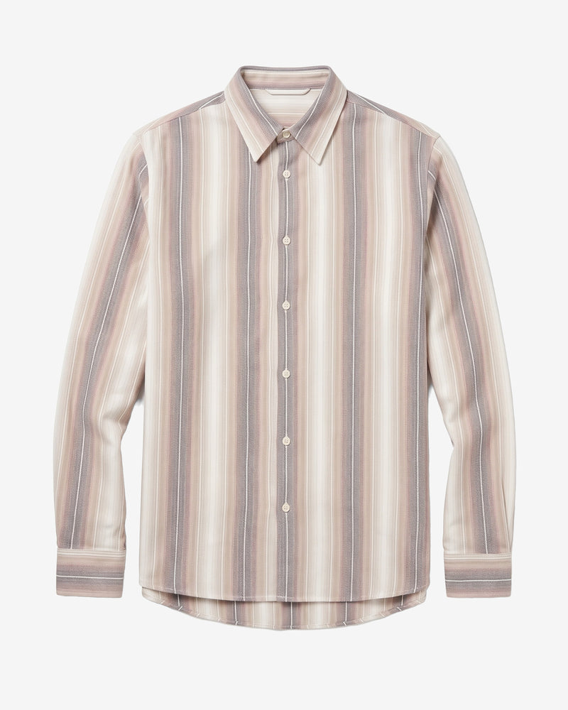 KnowledgeCotton Apparel - MEN Dune regular stripe shirt Shirts 8033 Creme Stripe