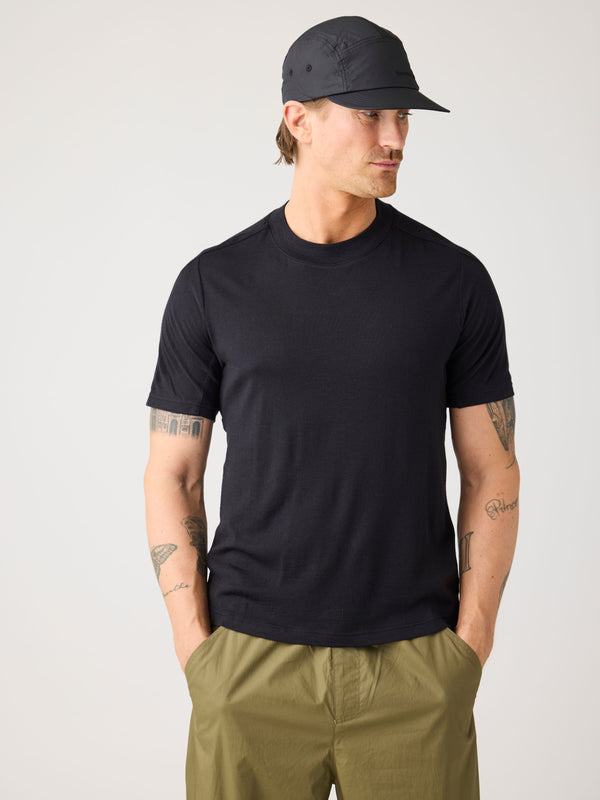 KnowledgeCotton Apparel - MEN Dynamic wool t-shirt T-shirts 1300 Black Jet