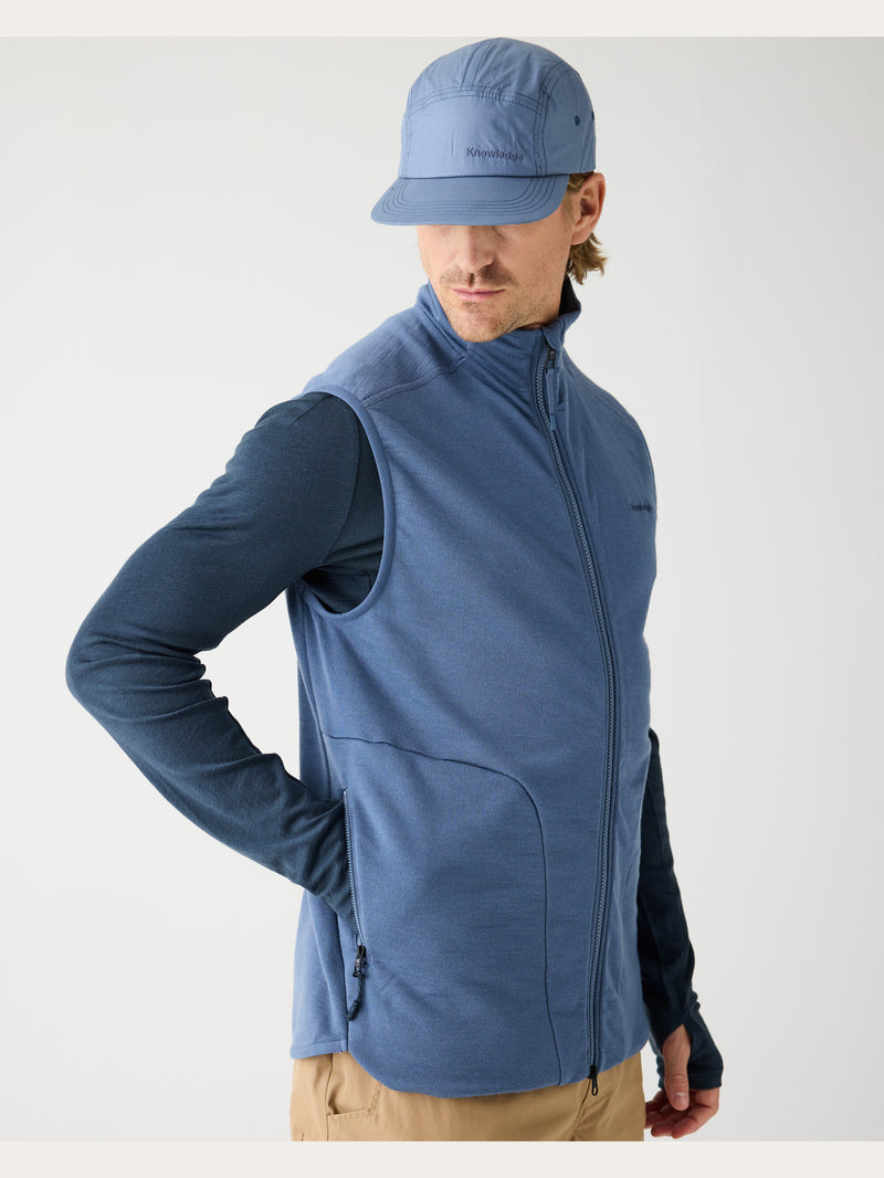 KnowledgeCotton Apparel - UNI Dynamic Wool 320 Fleece vest Fleeces 1226 Vintage Indigo