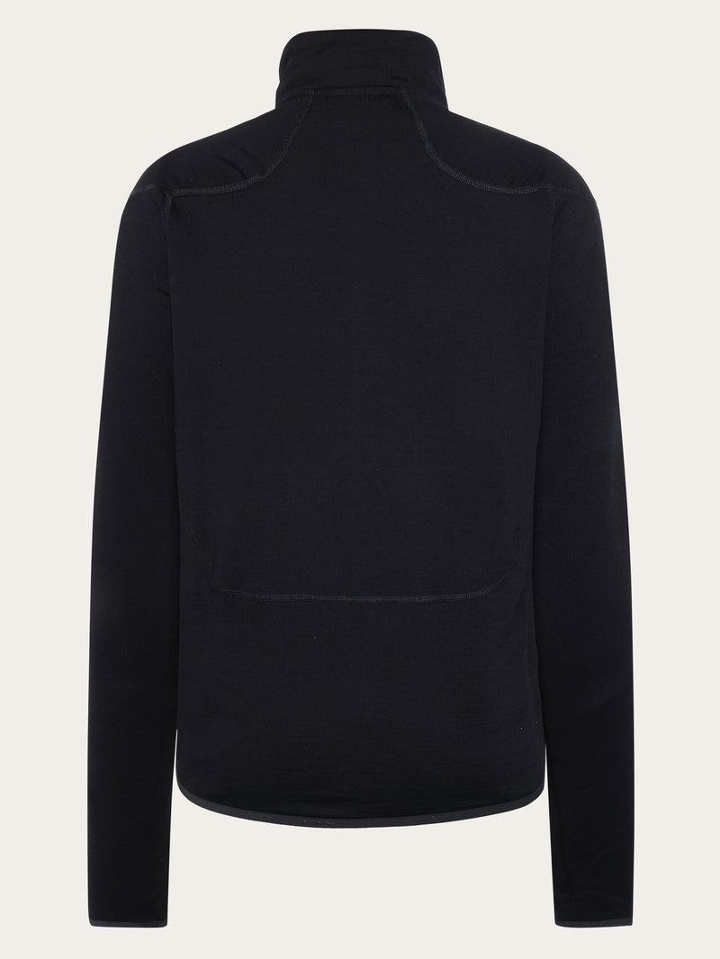 KnowledgeCotton Apparel - WMN Dynamic wool fleece full zip Fleeces 1300 Black Jet