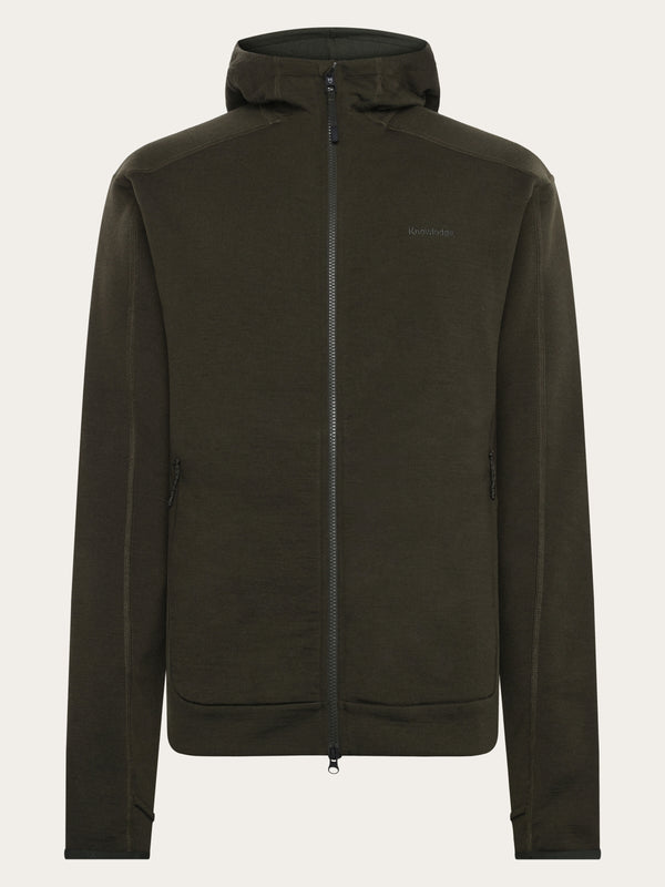 KnowledgeCotton Apparel - MEN Dynamic wool fleece hoodie Fleeces 1090 Forrest Night