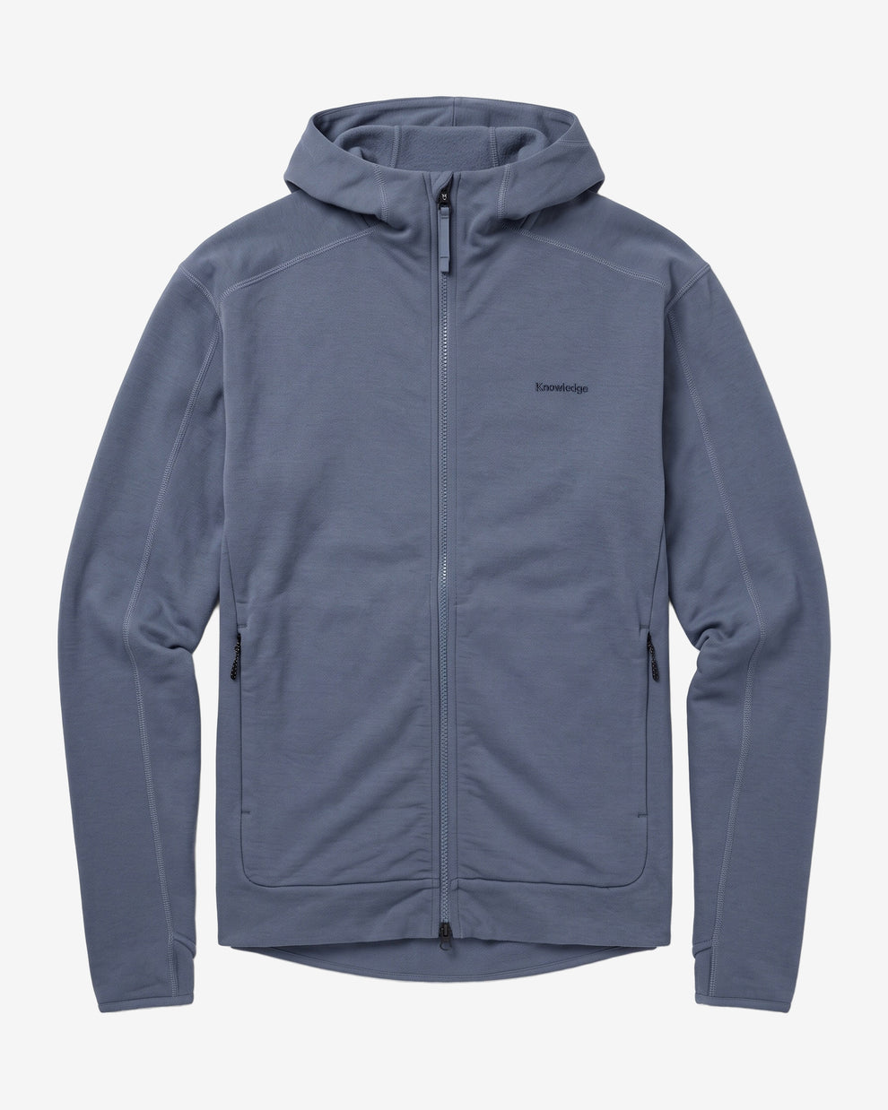 KnowledgeCotton Apparel - MEN Dynamic wool fleece hoodie Fleeces 1226 Vintage Indigo