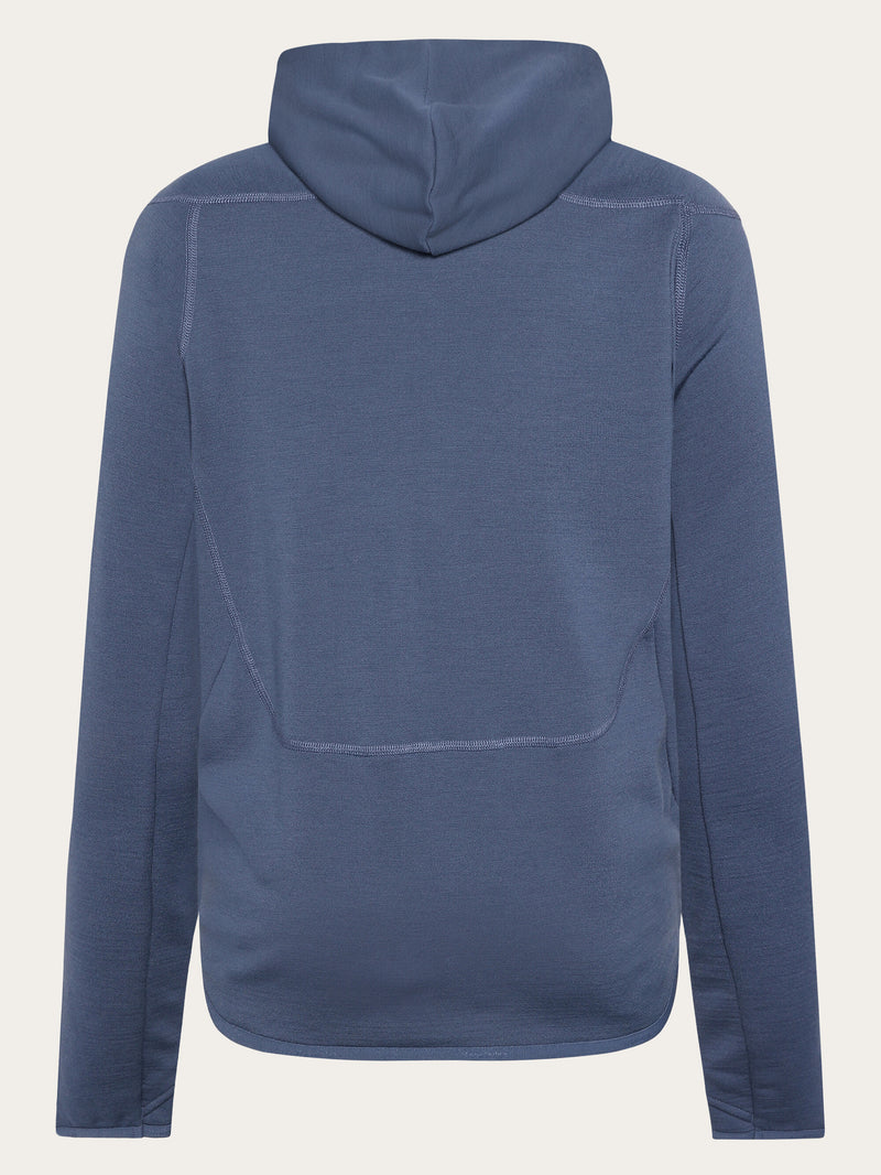 KnowledgeCotton Apparel - WMN Dynamic wool fleece hoodie Fleeces 1226 Vintage Indigo