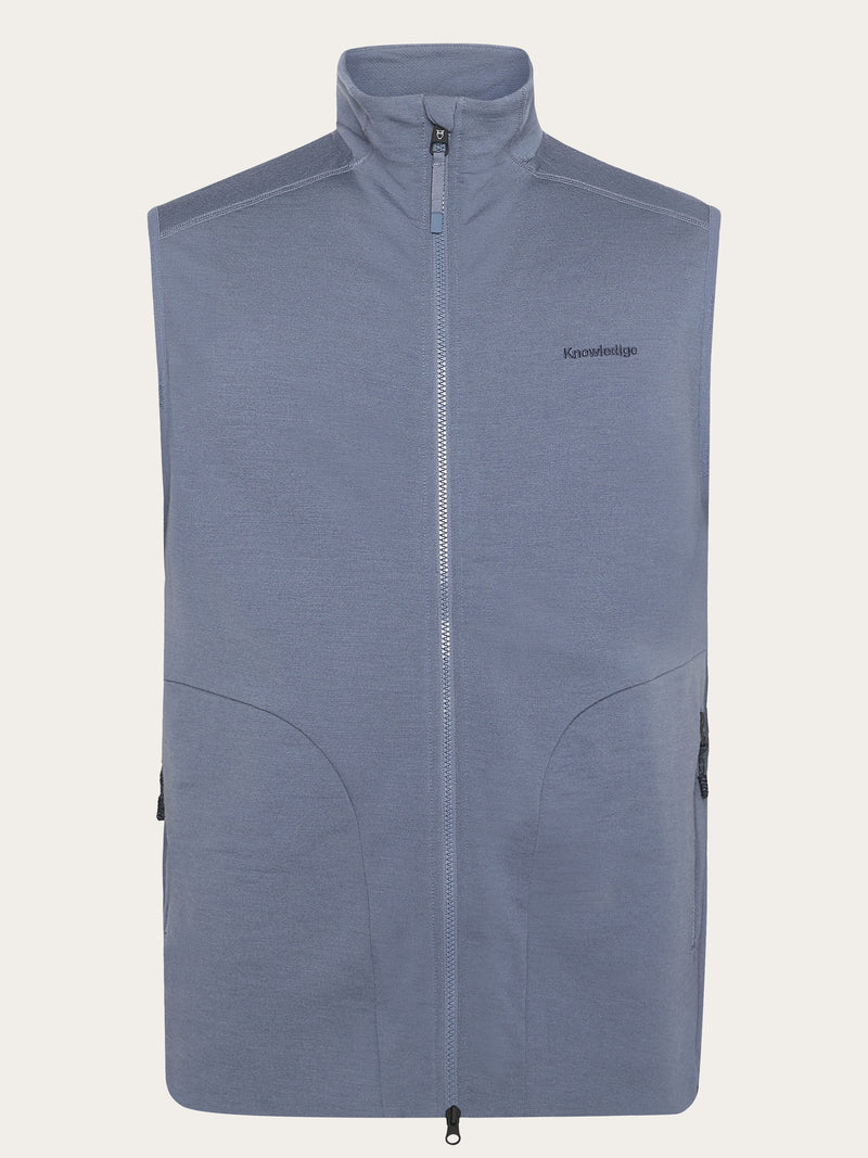 KnowledgeCotton Apparel - UNI Dynamic wool fleece vest Fleeces 1226 Vintage Indigo