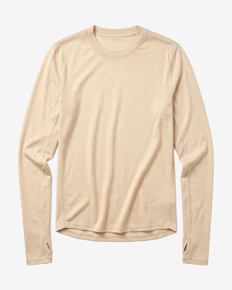 KnowledgeCotton Apparel - MEN Dynamic wool long sleeve t-shirt Long Sleeves 1228 Light feather gray