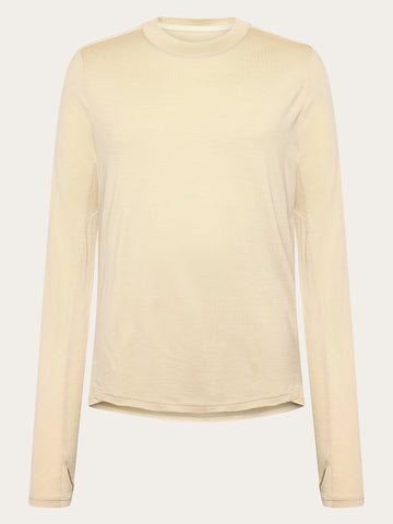 KnowledgeCotton Apparel - MEN Dynamic wool long sleeve t-shirt Long Sleeves 1228 Light feather gray