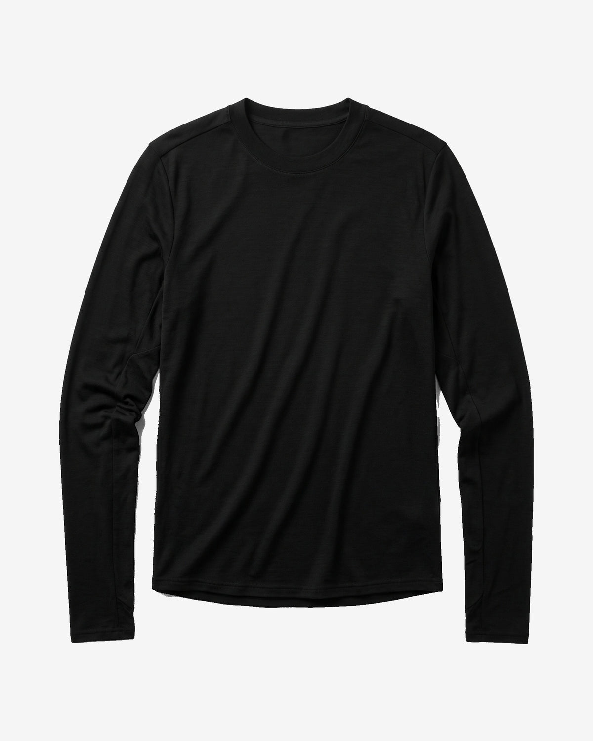 KnowledgeCotton Apparel - MEN Dynamic wool long sleeve t-shirt Long Sleeves 1300 Black Jet