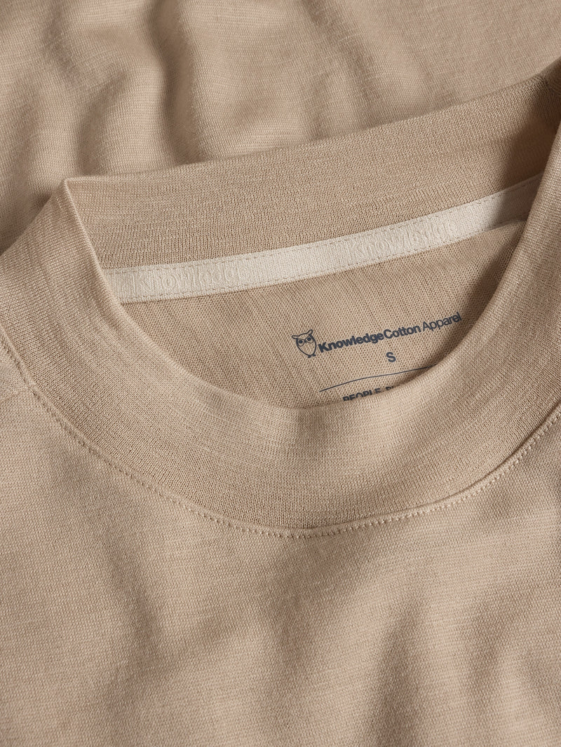 KnowledgeCotton Apparel - WMN Dynamic wool long sleeve t-shirt Long Sleeves 1228 Light feather gray