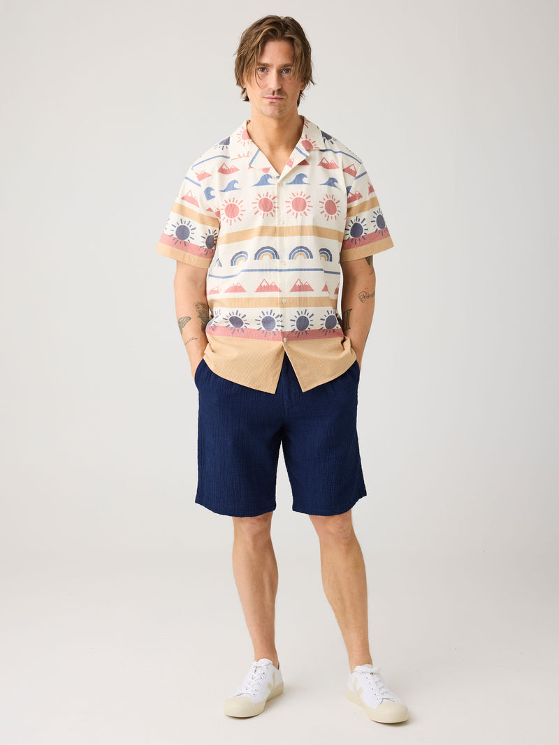 KnowledgeCotton Apparel - MEN FIG Loose fit dobby shorts - GOTS/Vegan Shorts