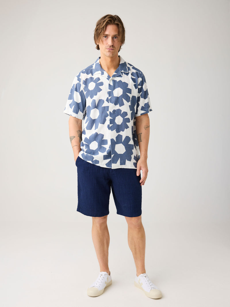 KnowledgeCotton Apparel - MEN FIG Loose fit dobby shorts - GOTS/Vegan Shorts