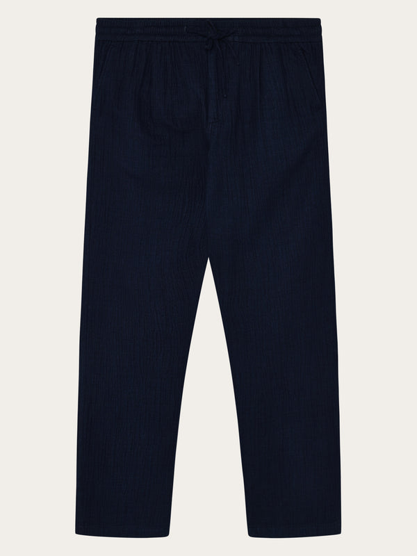 KnowledgeCotton Apparel - MEN FIG Organic Cotton Dobby Pants GOTS/Vegan Pants 1483 Indigo