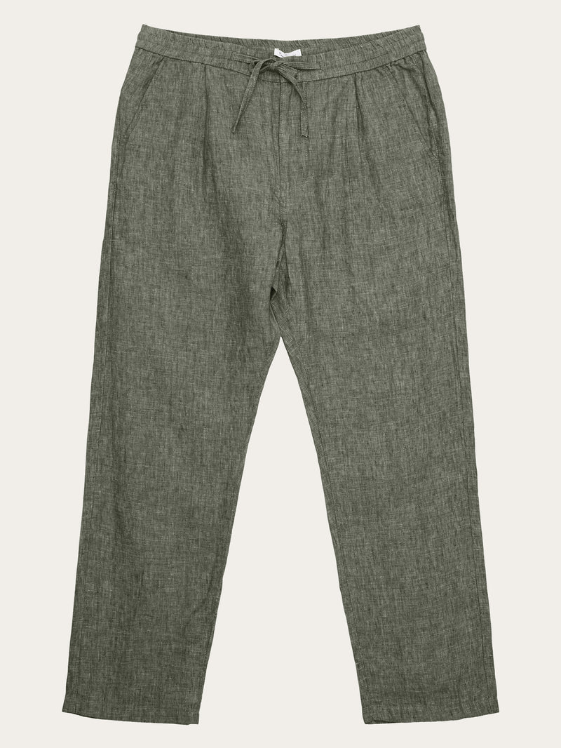 KnowledgeCotton Apparel - MEN FIG loose flannel chino pants Pants 1090 Forrest Night