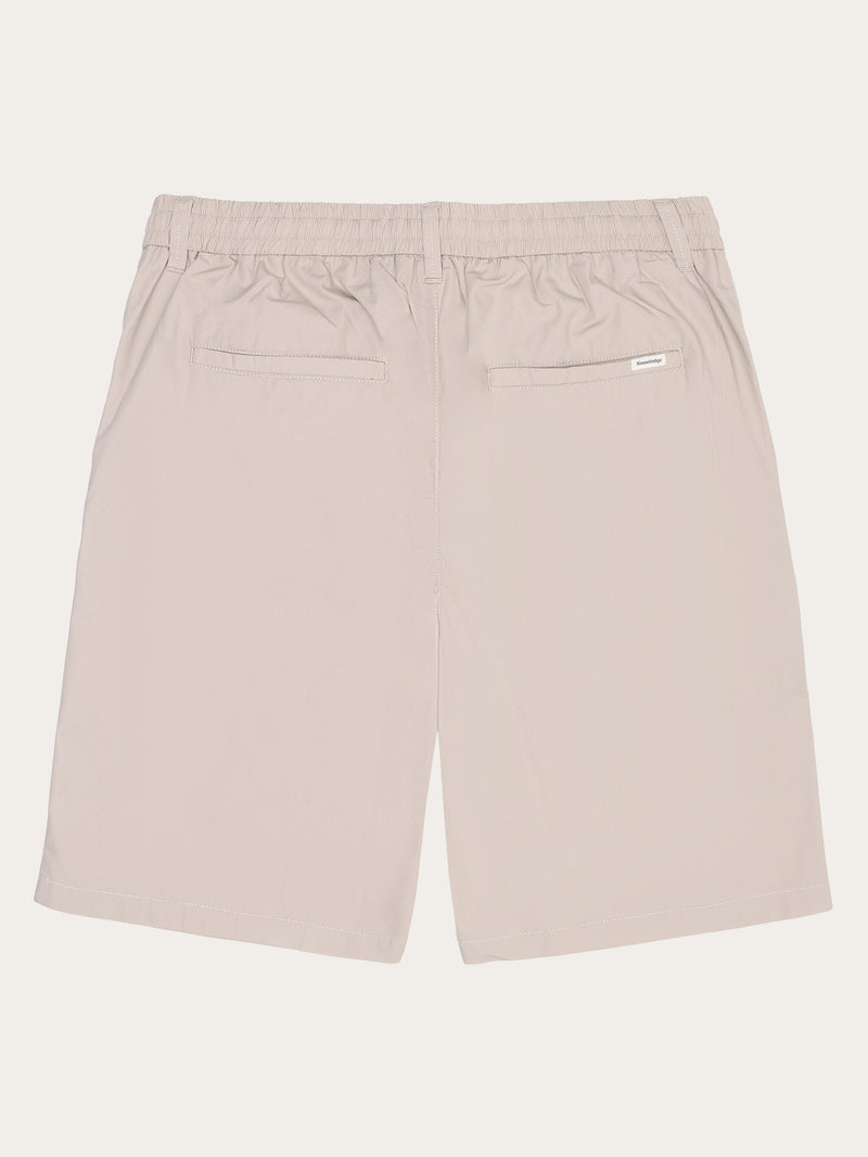 KnowledgeCotton Apparel - MEN FIG loose poplin elastic waist string shorts - GOTS/Vegan Shorts 1228 Light feather gray