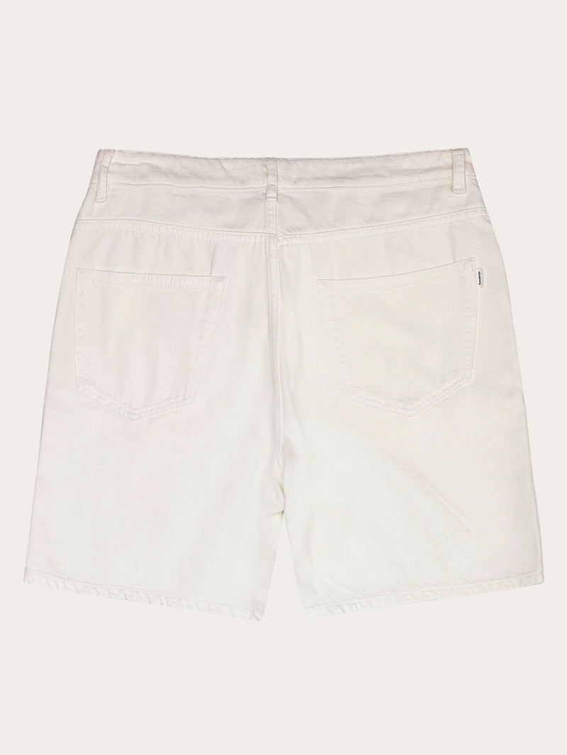 KnowledgeCotton Apparel - MEN FLINT 5-pocket raw twill shorts - GOTS/Vegan Shorts 1387 Egret