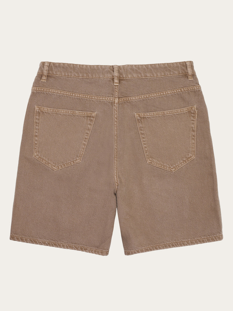 KnowledgeCotton Apparel - MEN FLINT 5-pocket raw twill shorts - GOTS/Vegan Shorts 1441 Tiramisu