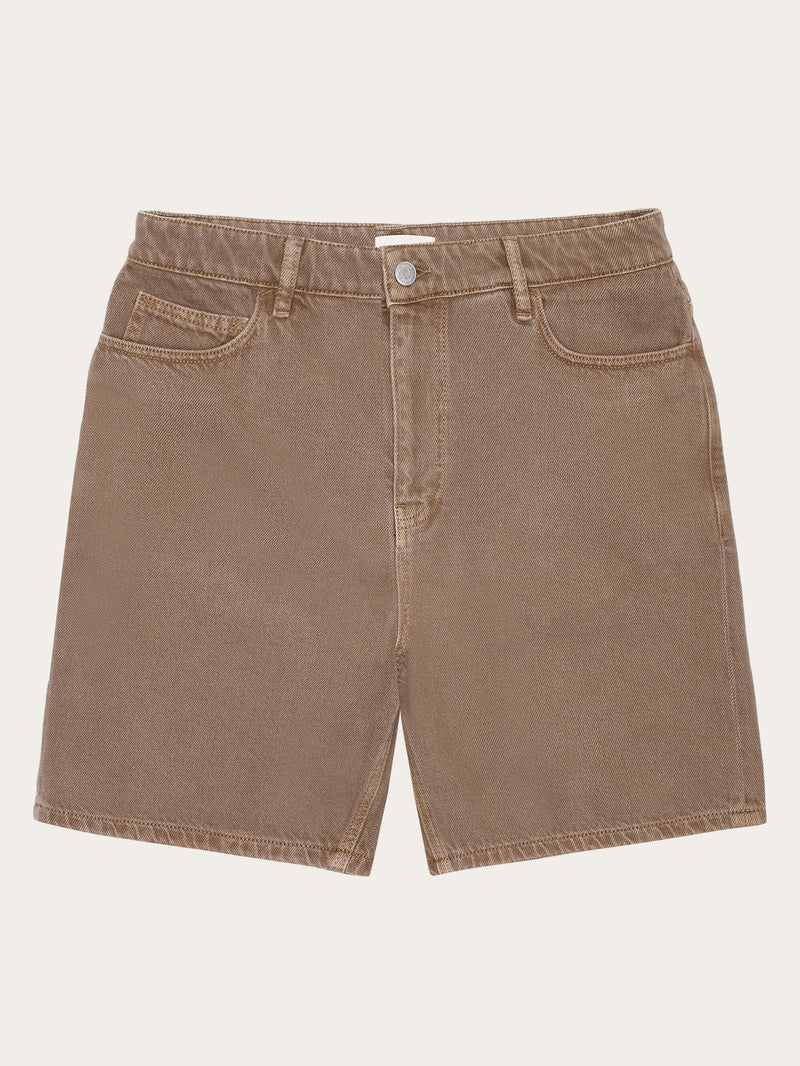 KnowledgeCotton Apparel - MEN FLINT 5-pocket raw twill shorts - GOTS/Vegan Shorts 1441 Tiramisu