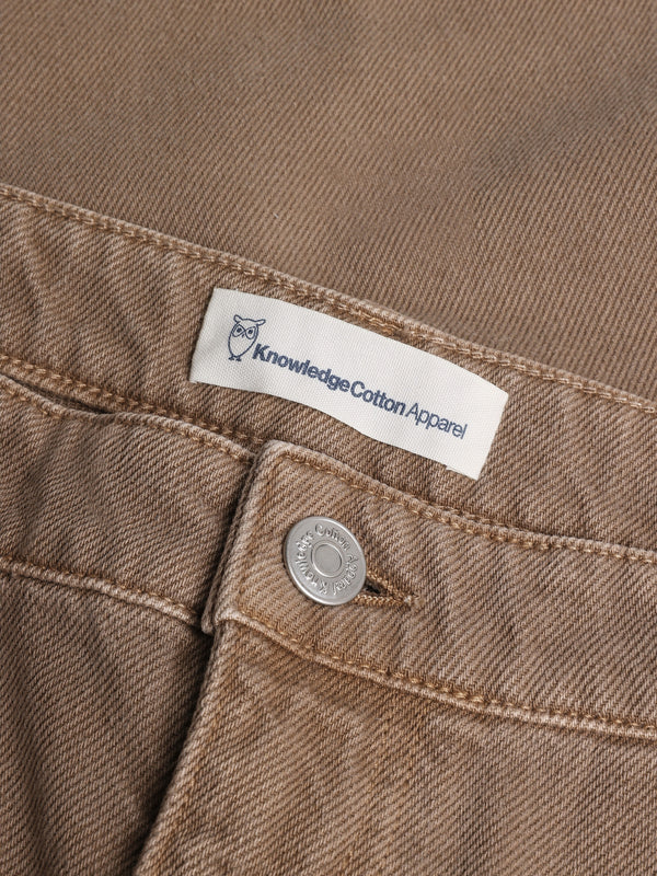 KnowledgeCotton Apparel - MEN FLINT 5-pocket twill pants Pants 1441 Tiramisu