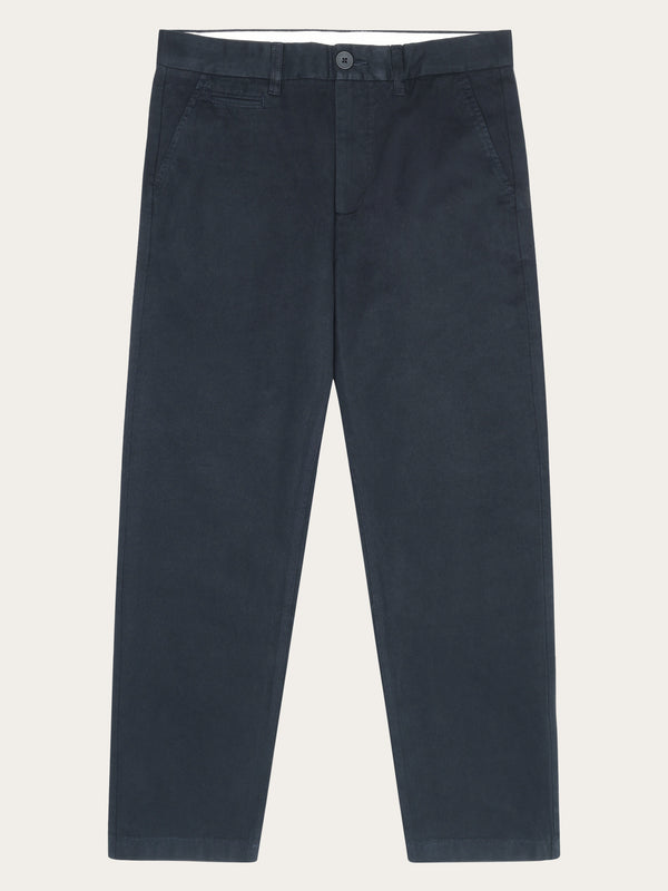 KnowledgeCotton Apparel - MEN FLINT Organic Cotton Twill Chino GOTS/Vegan Pants 1001 Total Eclipse