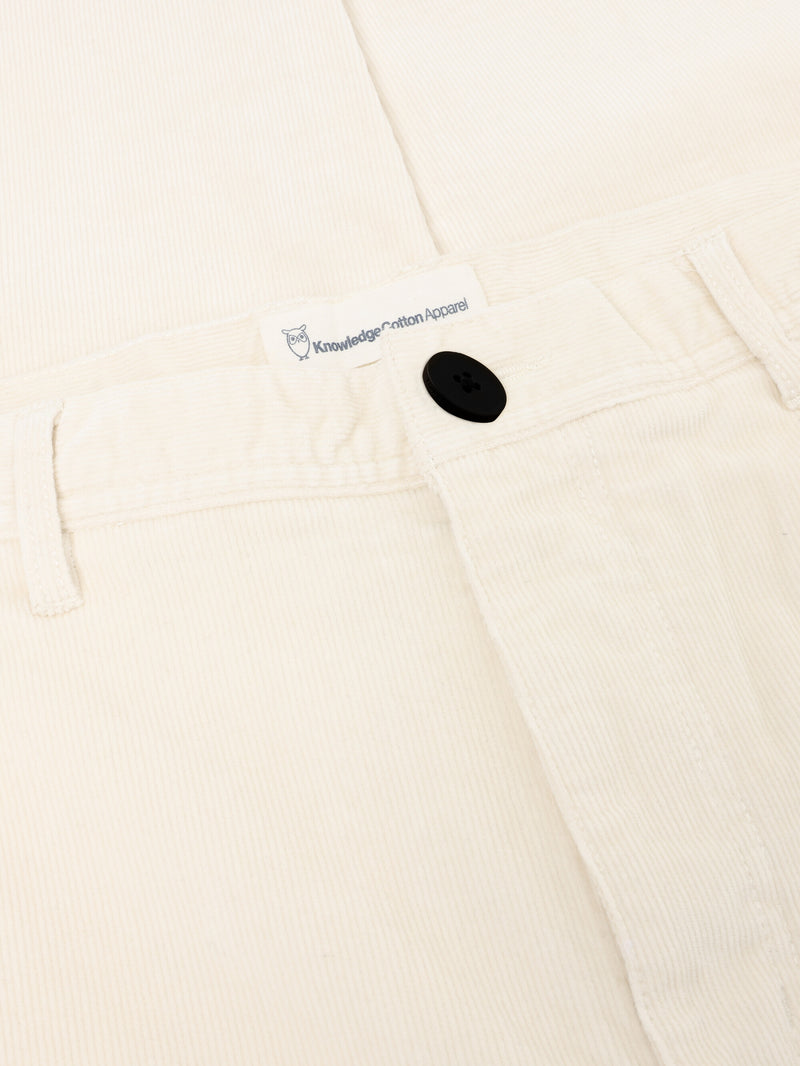 KnowledgeCotton Apparel - MEN FLINT wide corduroy chino pants Pants 1387 Egret
