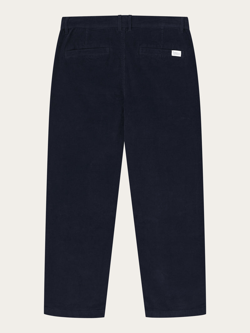 KnowledgeCotton Apparel - MEN FLINT wide corduroy chino pants Pants 1412 Night Sky