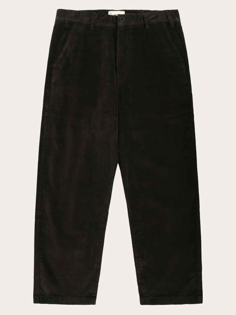 KnowledgeCotton Apparel - MEN FLINT wide corduroy chino pants Pants 1487 Chocolate Torte