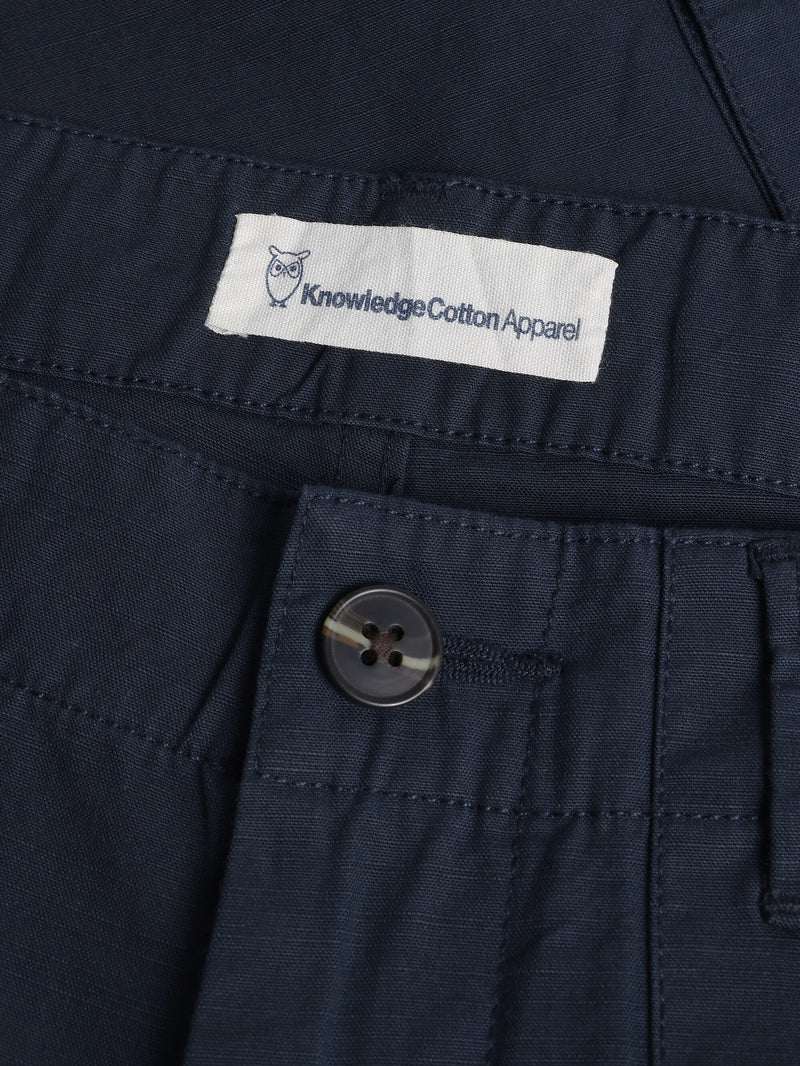 KnowledgeCotton Apparel - MEN FLINT wide slub yarn pants - GOTS/Vegan Pants 1001 Total Eclipse