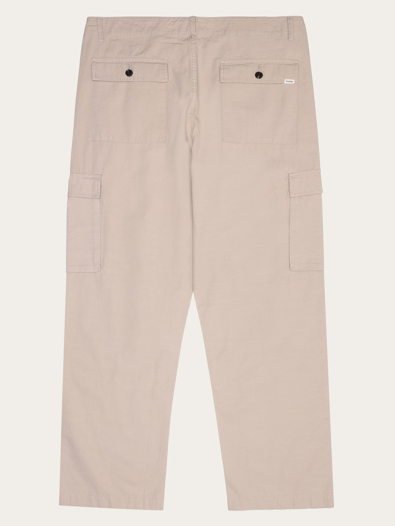 KnowledgeCotton Apparel - MEN FLINT wide slub yarn pants - GOTS/Vegan Pants 1228 Light feather gray
