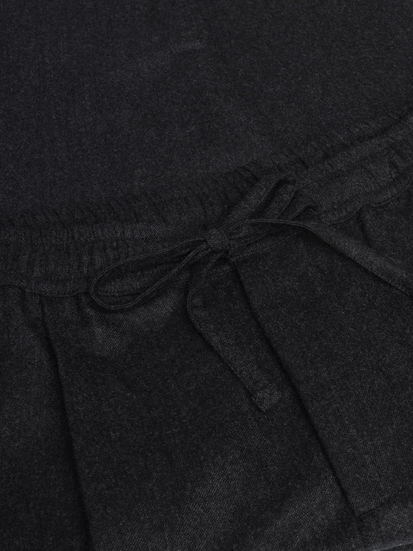 KnowledgeCotton Apparel - MEN Fig comfort wool pants Pants 1073 Dark Grey Melange
