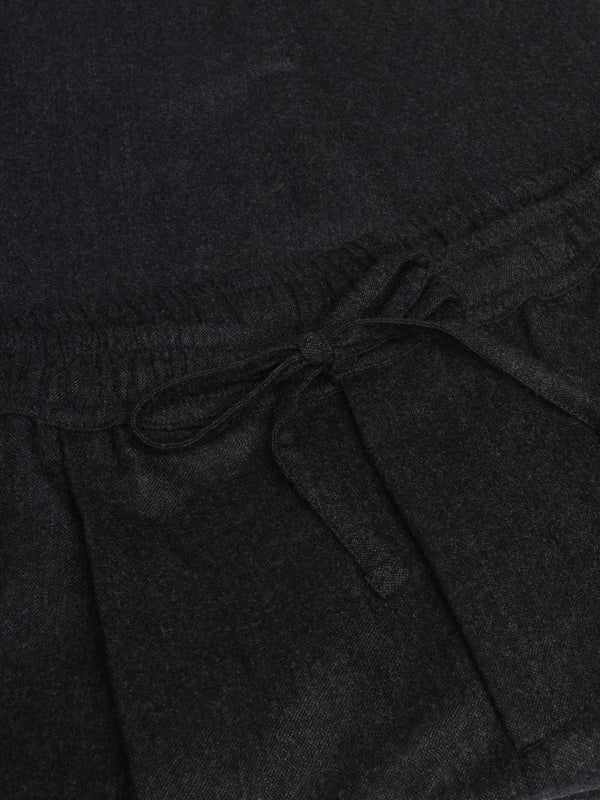 KnowledgeCotton Apparel - MEN Fig loose wool pants Pants 1073 Dark Grey Melange