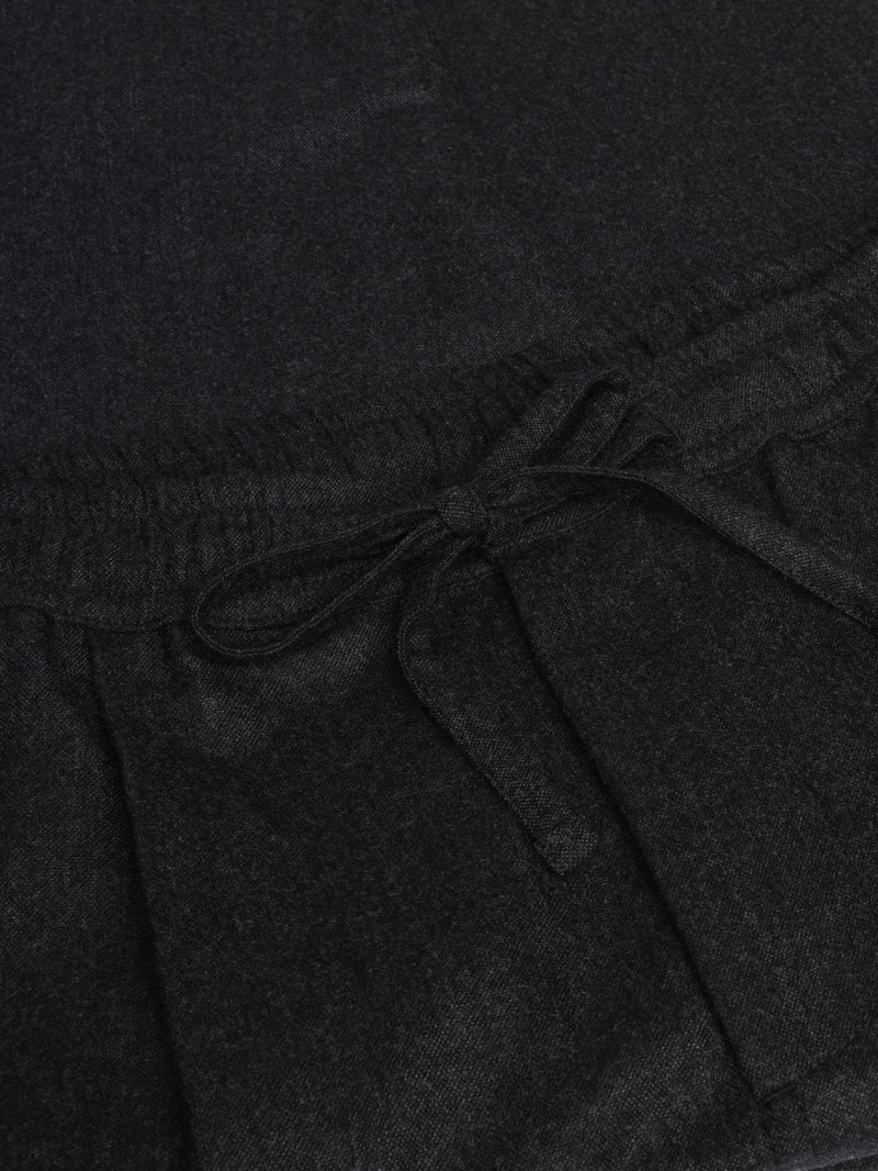 KnowledgeCotton Apparel - MEN Fig loose wool pants Pants 1073 Dark Grey Melange