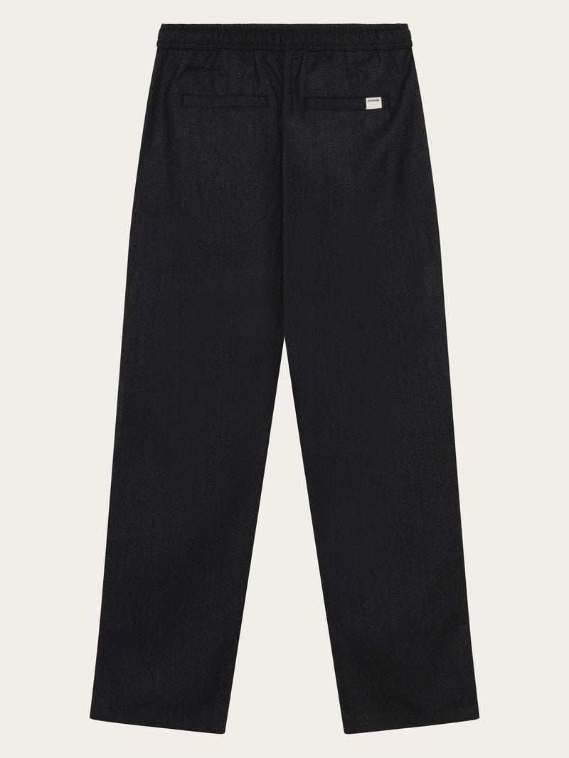 KnowledgeCotton Apparel - MEN Fig loose wool pants Pants 1073 Dark Grey Melange