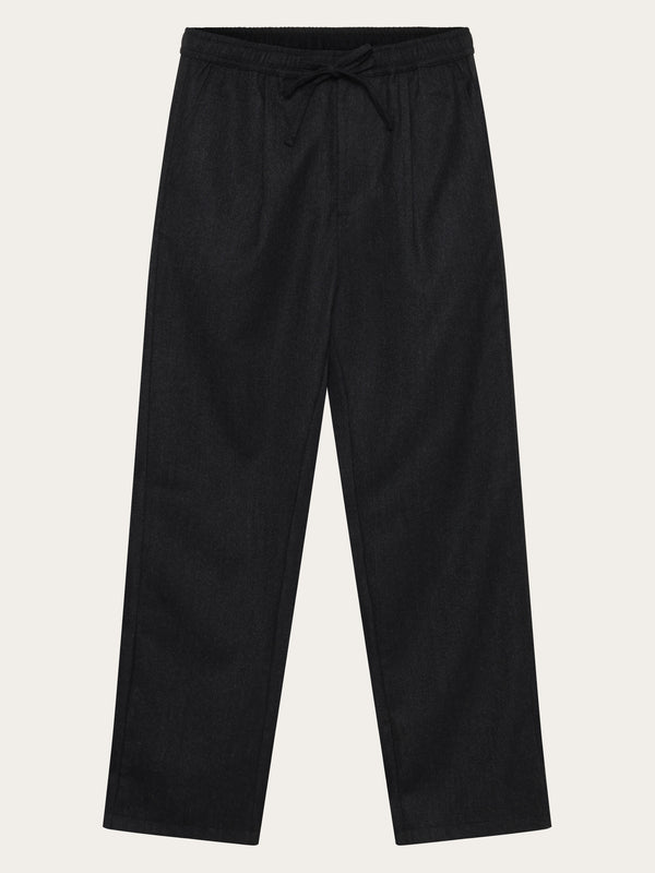 KnowledgeCotton Apparel - MEN Fig loose wool pants Pants 1073 Dark Grey Melange