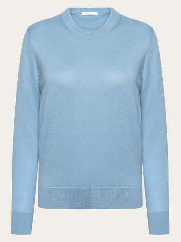 KnowledgeCotton Apparel - WMN Merino Wool Crew Neck RWS Knits 1463 Glacier Lake