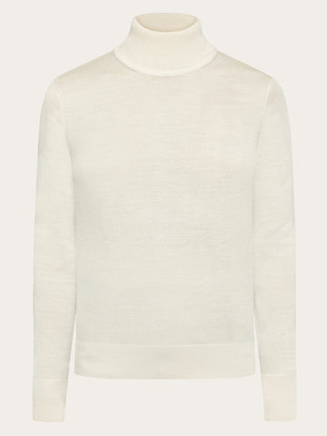 KnowledgeCotton Apparel - WMN Fine merino roll neck - RWS Knits 1346 Kelp