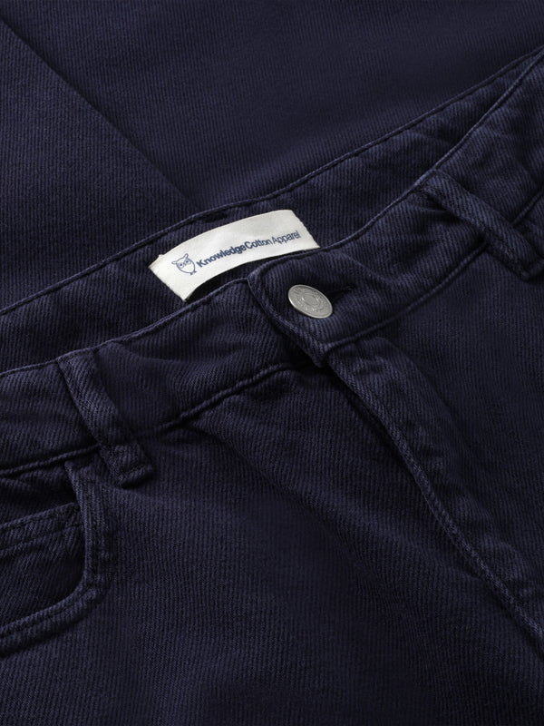 KnowledgeCotton Apparel - MEN Flint straight twill pants Pants 1412 Night Sky
